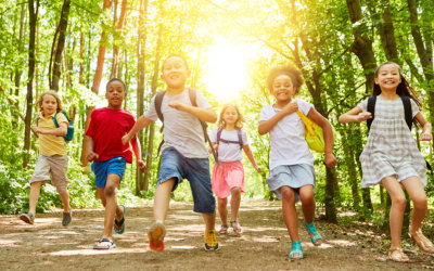 kids walking outdoor