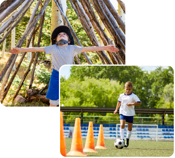 A group of kids playing