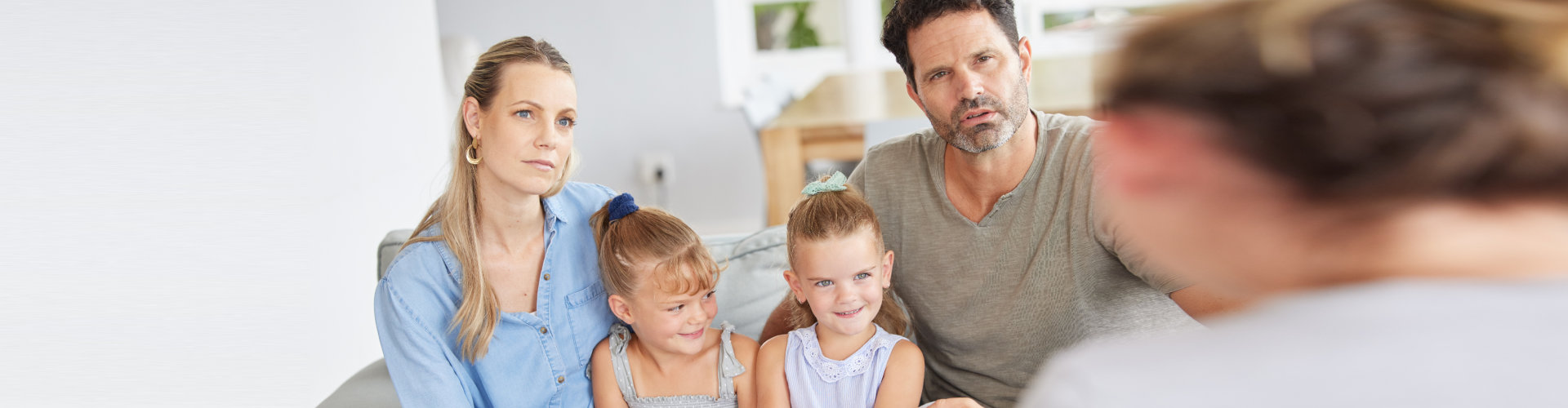 family having a consulting